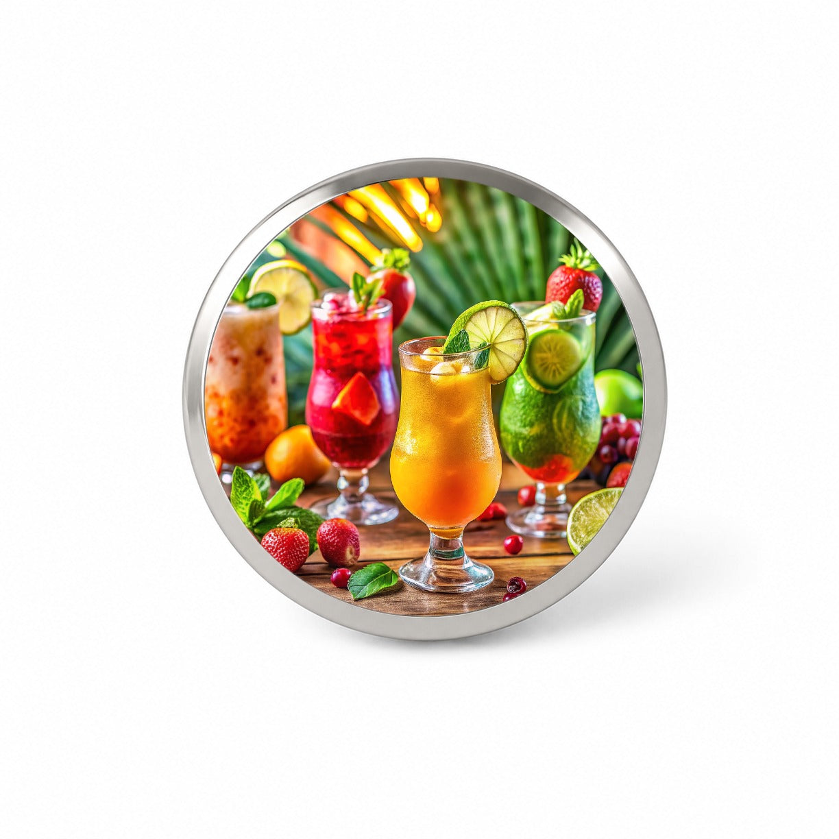 Tropical Colorful Fruity Drinks Novelty Hat Backpack Lapel Pin