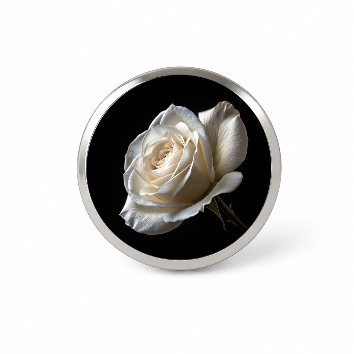 White Rose Novelty Hat Backpack Lapel Pin