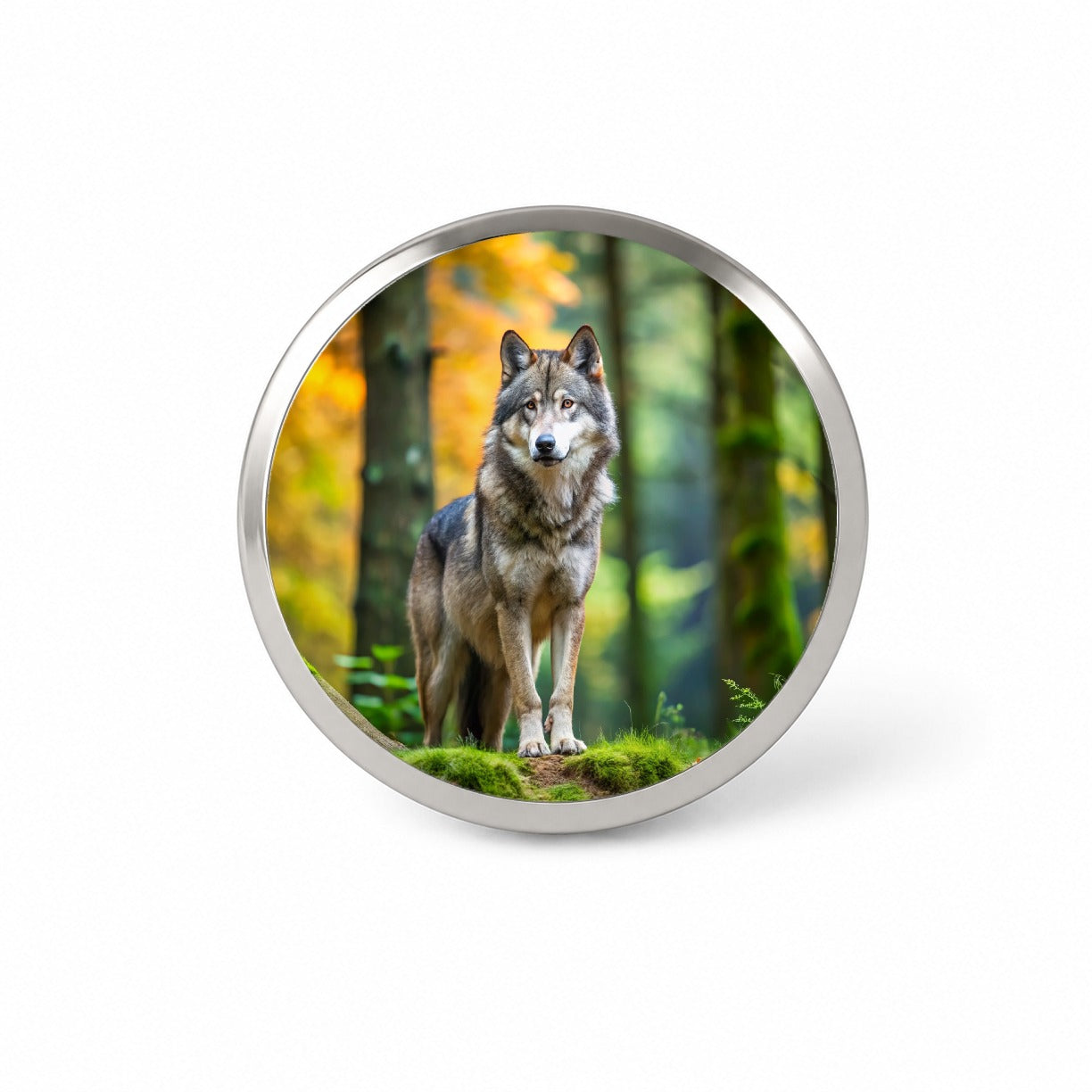 Wolf In The Forest Novelty Hat Backpack Lapel Pin