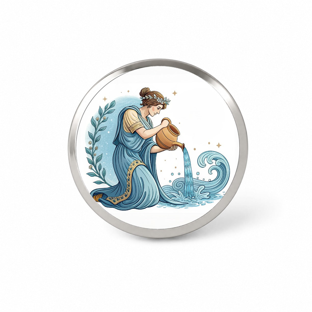 Zodiac Horoscope Symbol Aquarius Water Bearer Novelty Hat Backpack Lapel Pin