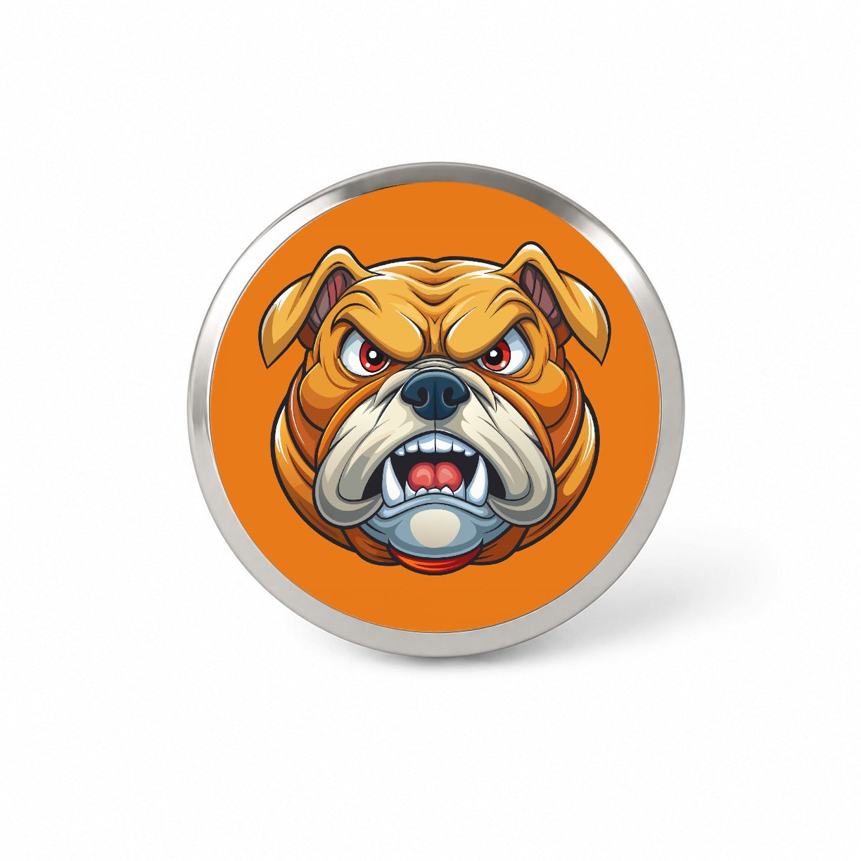 Angry Bulldog Face School Mascot Cartoon Novelty Hat Backpack Lapel Pin