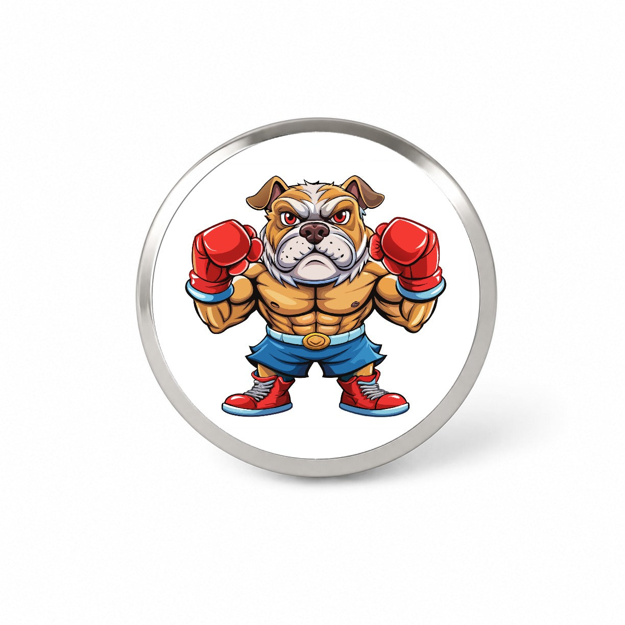 Fighting Bulldog Mascot With Boxing Gloves Novelty Hat Backpack Lapel Pin