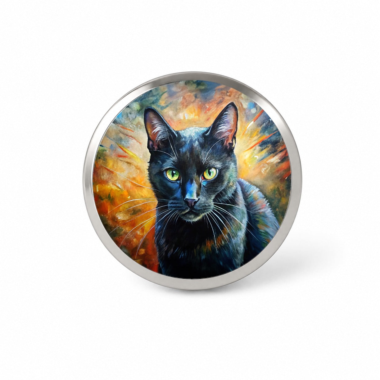 Black Cat Expressionism Art Novelty Hat Backpack Lapel Pin