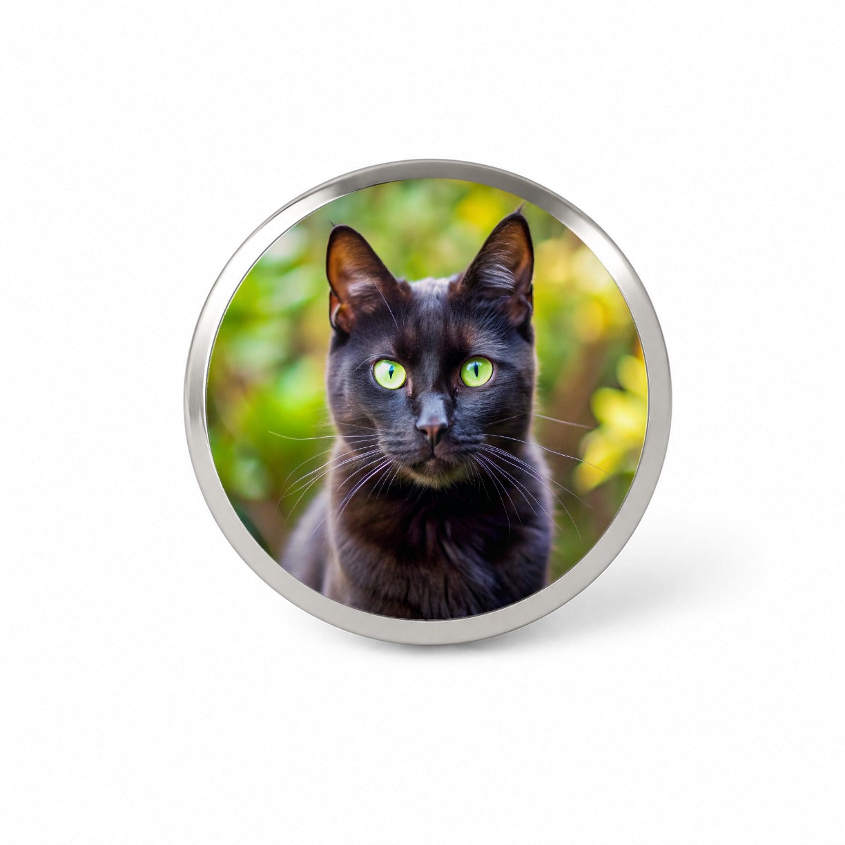 Black Cat Photo Novelty Hat Backpack Lapel Pin