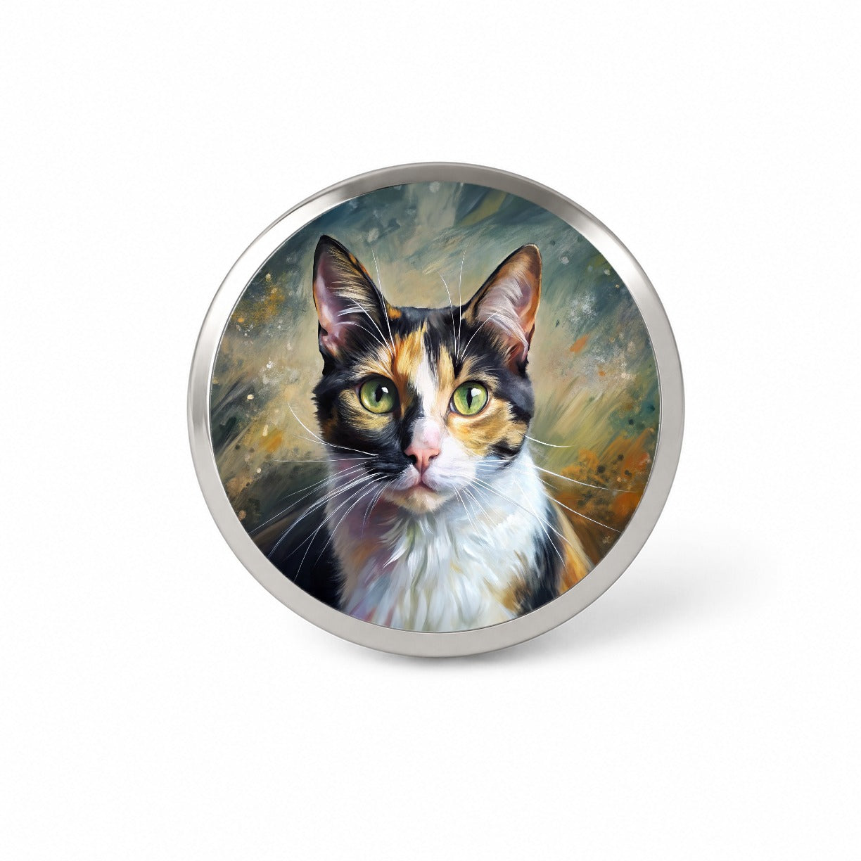 Calico Cat Expressionism Art Novelty Hat Backpack Lapel Pin