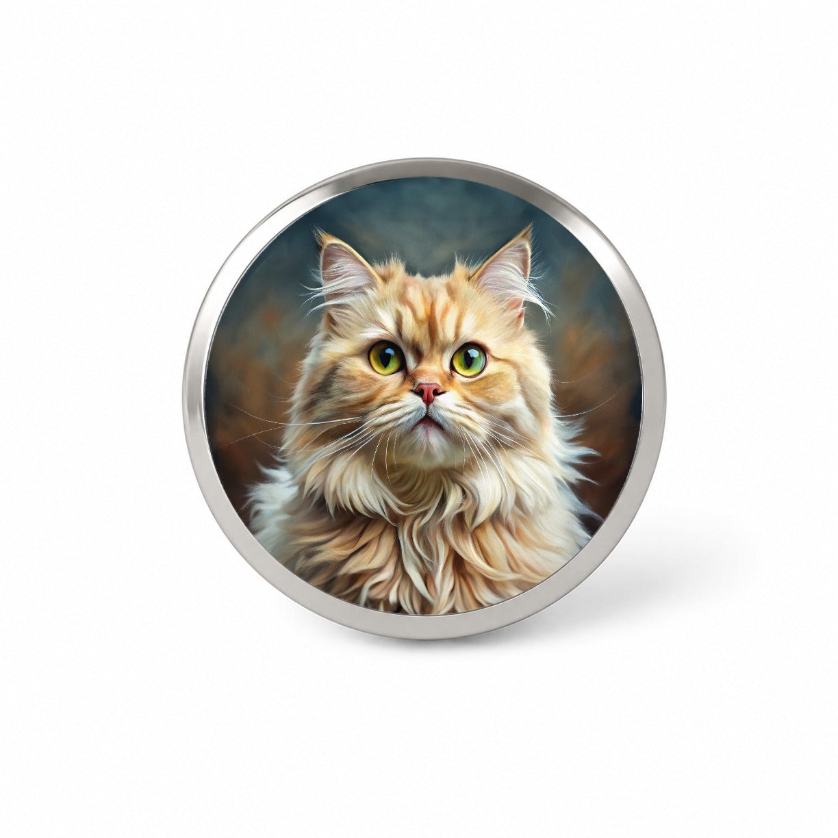 Persian Cat Illustration Novelty Hat Backpack Lapel Pin