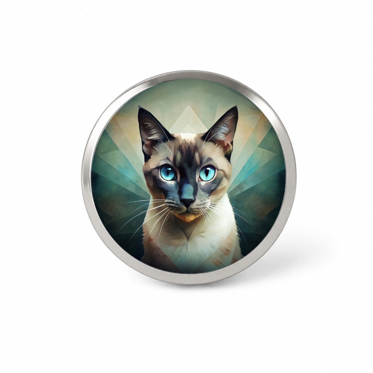 Siamese Cat Abstract Stylized Art Novelty Hat Backpack Lapel Pin