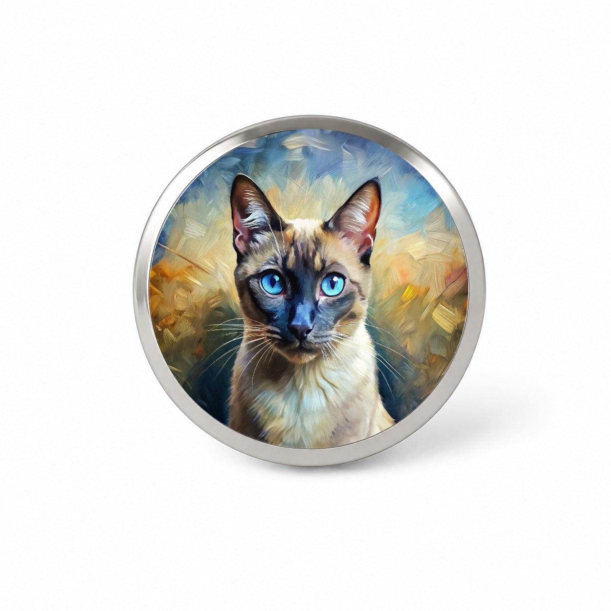 Siamese Cat Expressionism Art Novelty Hat Backpack Lapel Pin
