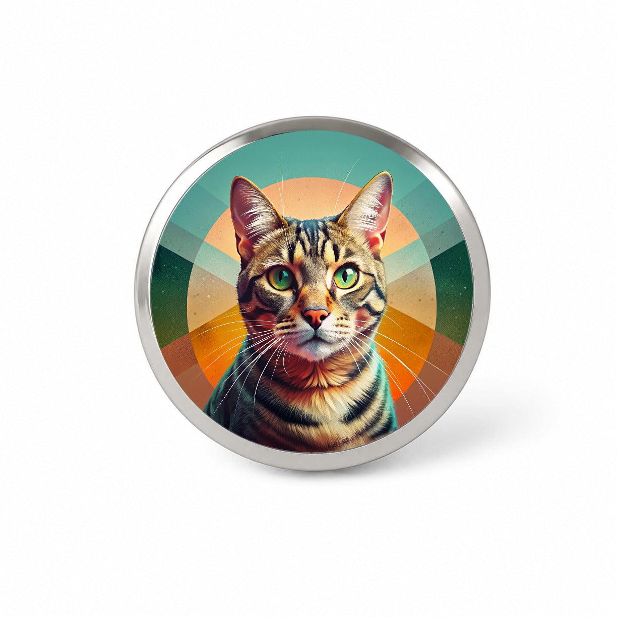 Tabby Cat Contemporary Art Novelty Hat Backpack Lapel Pin