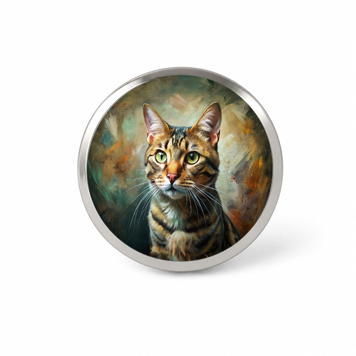 Tabby Cat Expressionism Art Novelty Hat Backpack Lapel Pin