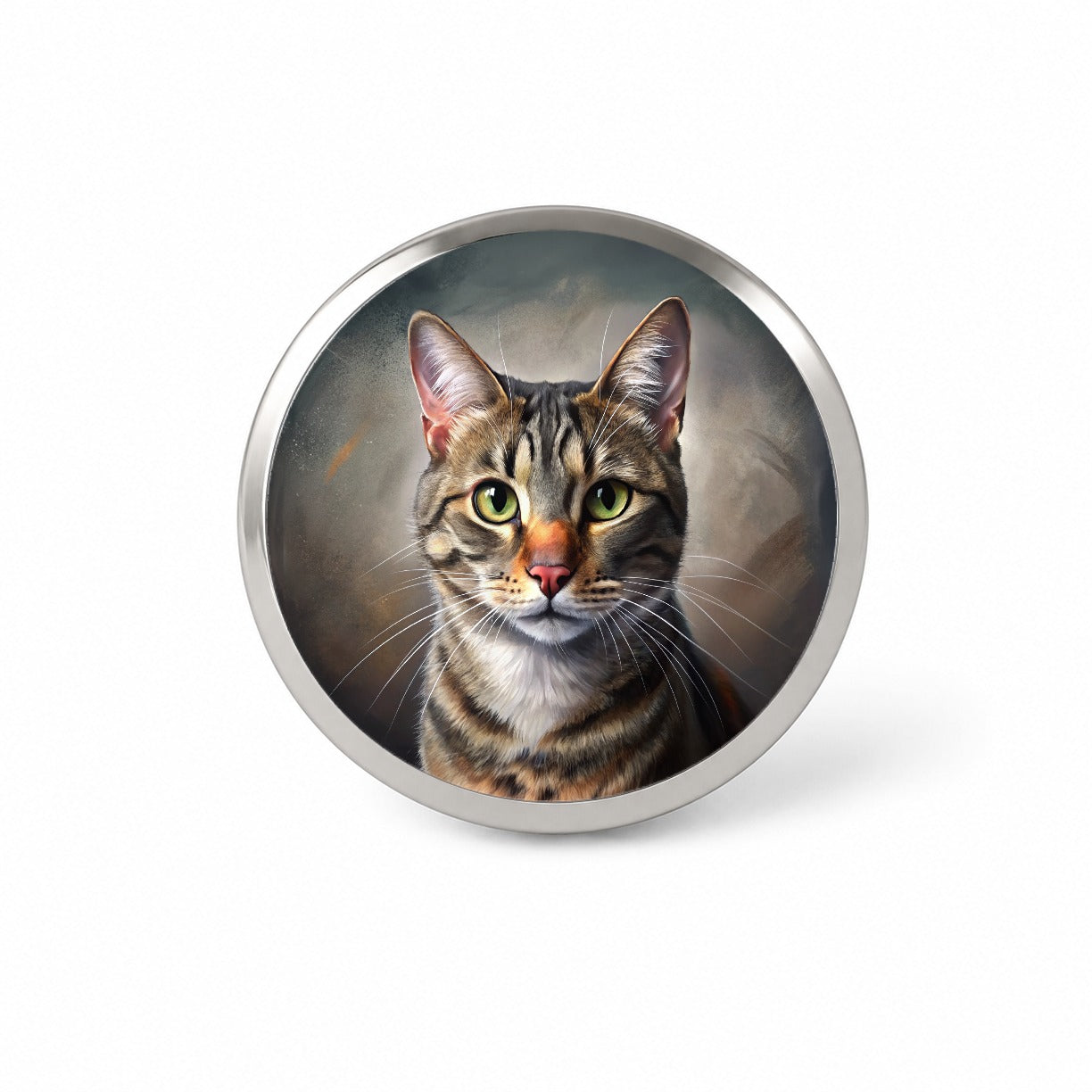 Tabby Cat Illustration Novelty Hat Backpack Lapel Pin