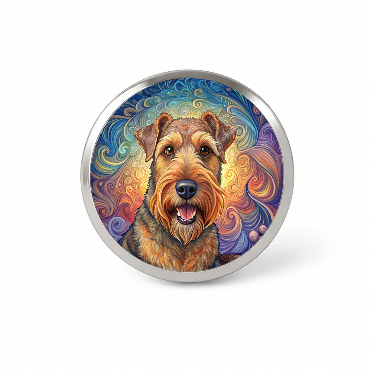 Airedale Terrier Dog Art Nouveau Novelty Hat Backpack Lapel Pin