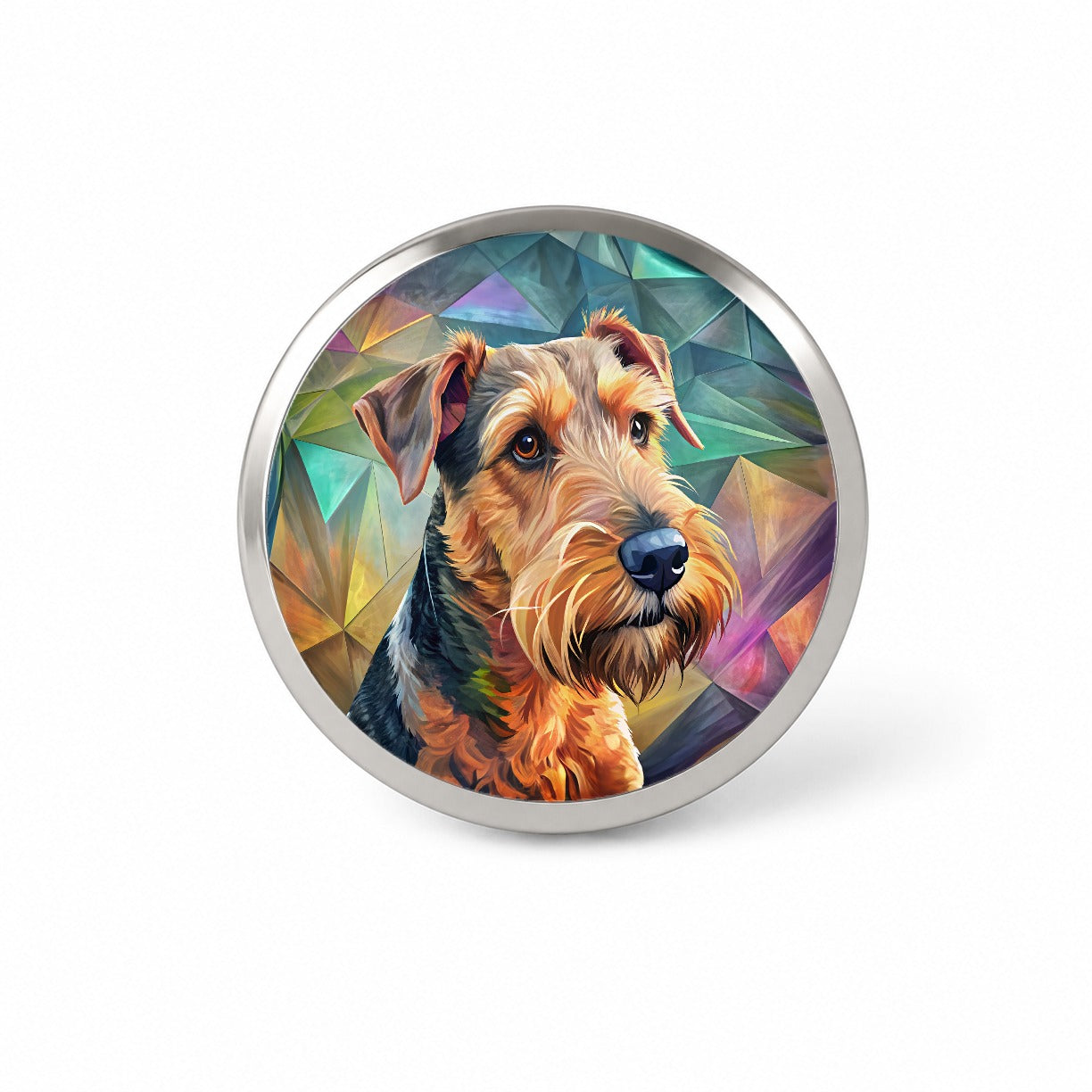 Airedale Terrier Dog Contemporary Art Novelty Hat Backpack Lapel Pin