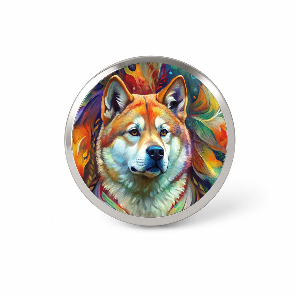 Akita Dog Abstract Art Novelty Hat Backpack Lapel Pin