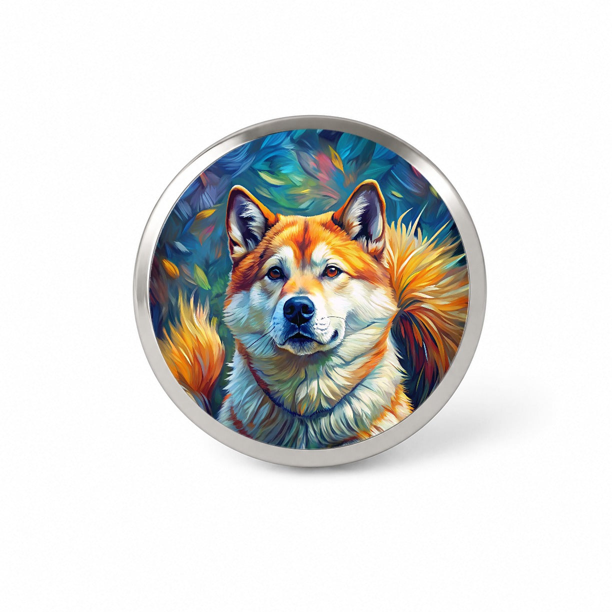 Akita Dog Expressionism Art Novelty Hat Backpack Lapel Pin
