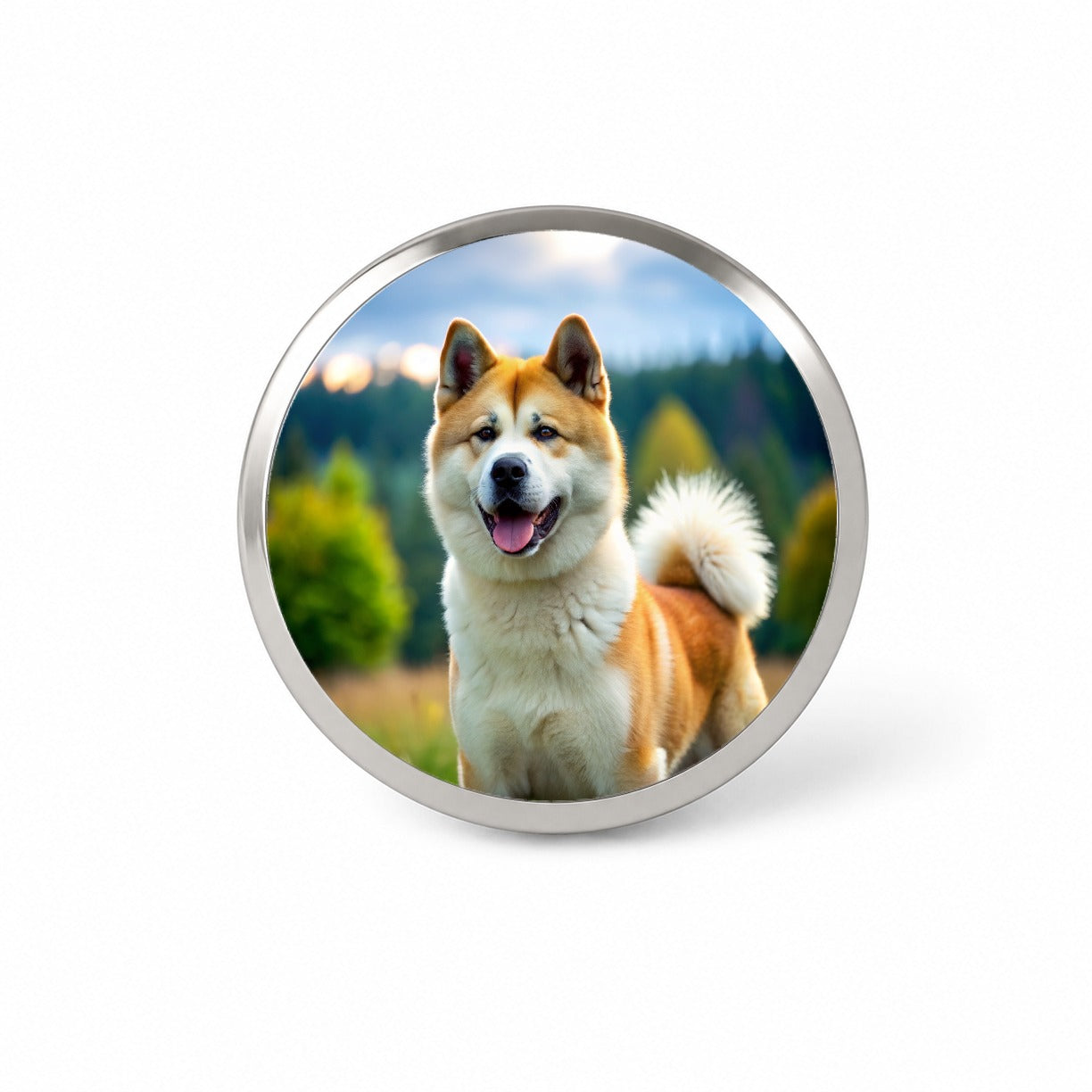 Akita Dog Photo Novelty Hat Backpack Lapel Pin