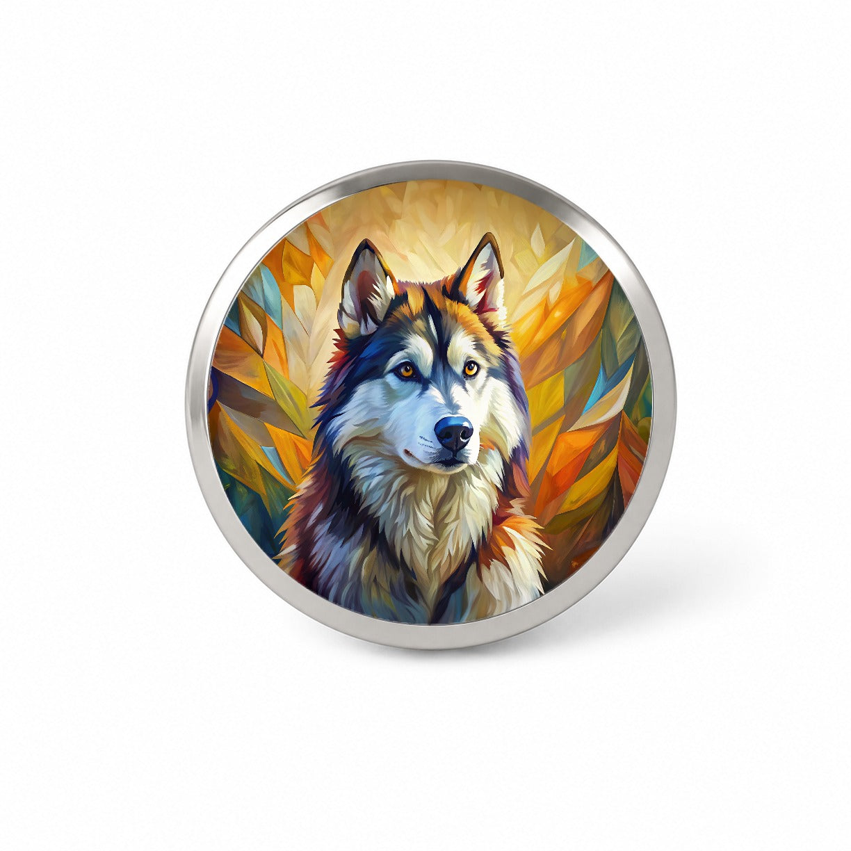 Alaskan Malamute Dog Expressionism Art Novelty Hat Backpack Lapel Pin