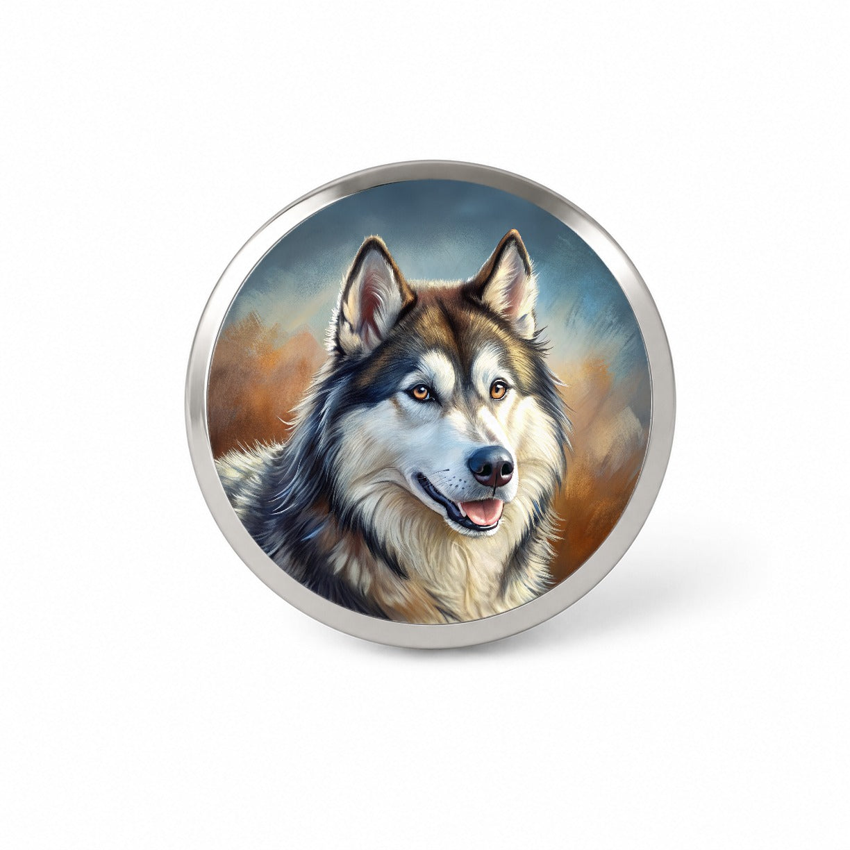 Alaskan Malamute Dog Illustration Novelty Hat Backpack Lapel Pin