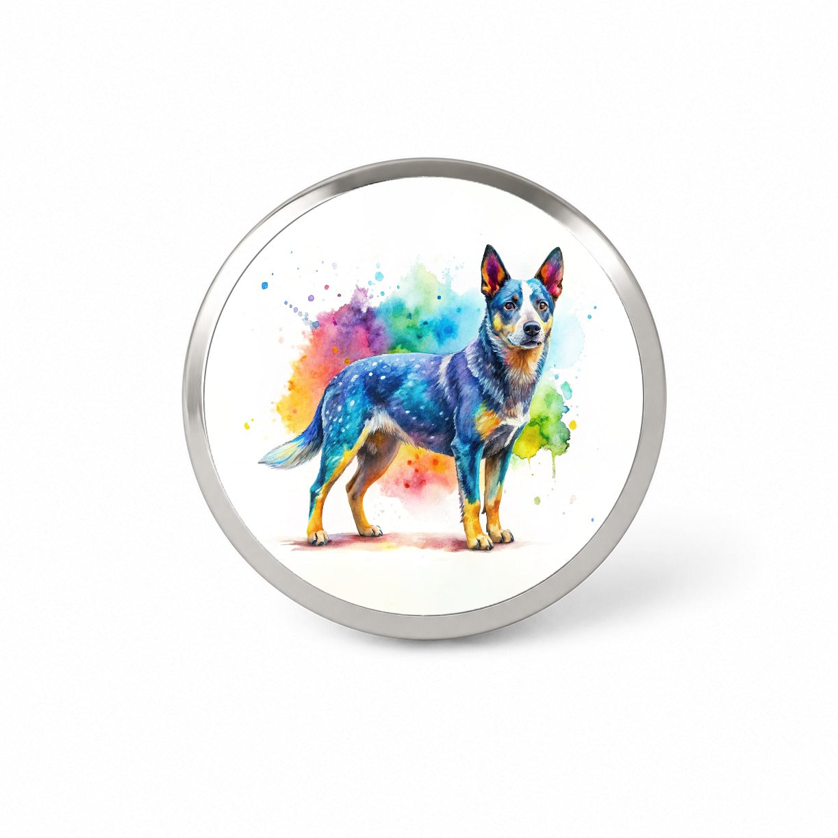 Australian Cattle Dog Watercolor Style Novelty Hat Backpack Lapel Pin