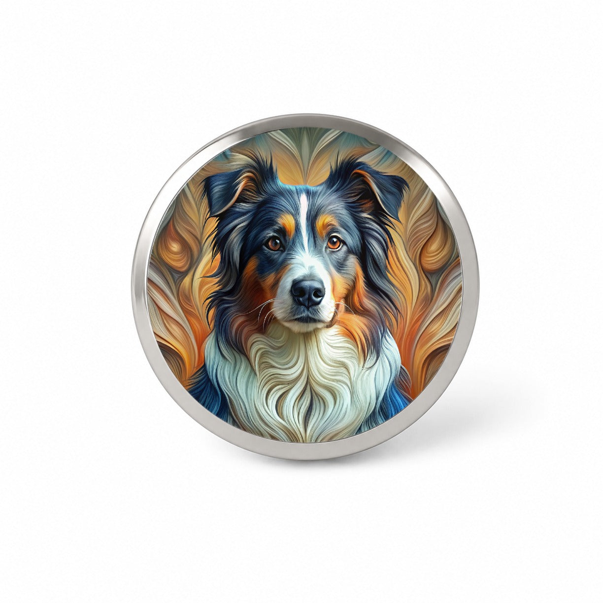 Australian Shepherd Dog Abstract Art Novelty Hat Backpack Lapel Pin
