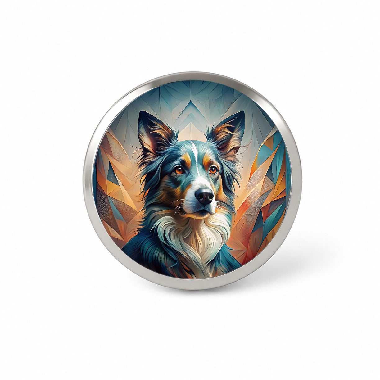 Australian Shepherd Dog Abstract Stylized Art Novelty Hat Backpack Lapel Pin
