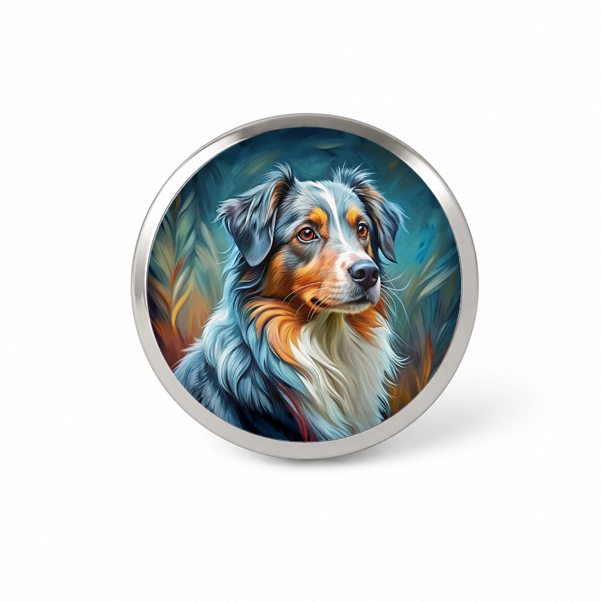 Australian Shepherd Dog Expressionism Art Novelty Hat Backpack Lapel Pin