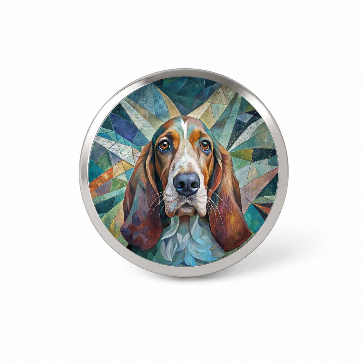 Basset Hound Dog Abstract Art Novelty Hat Backpack Lapel Pin
