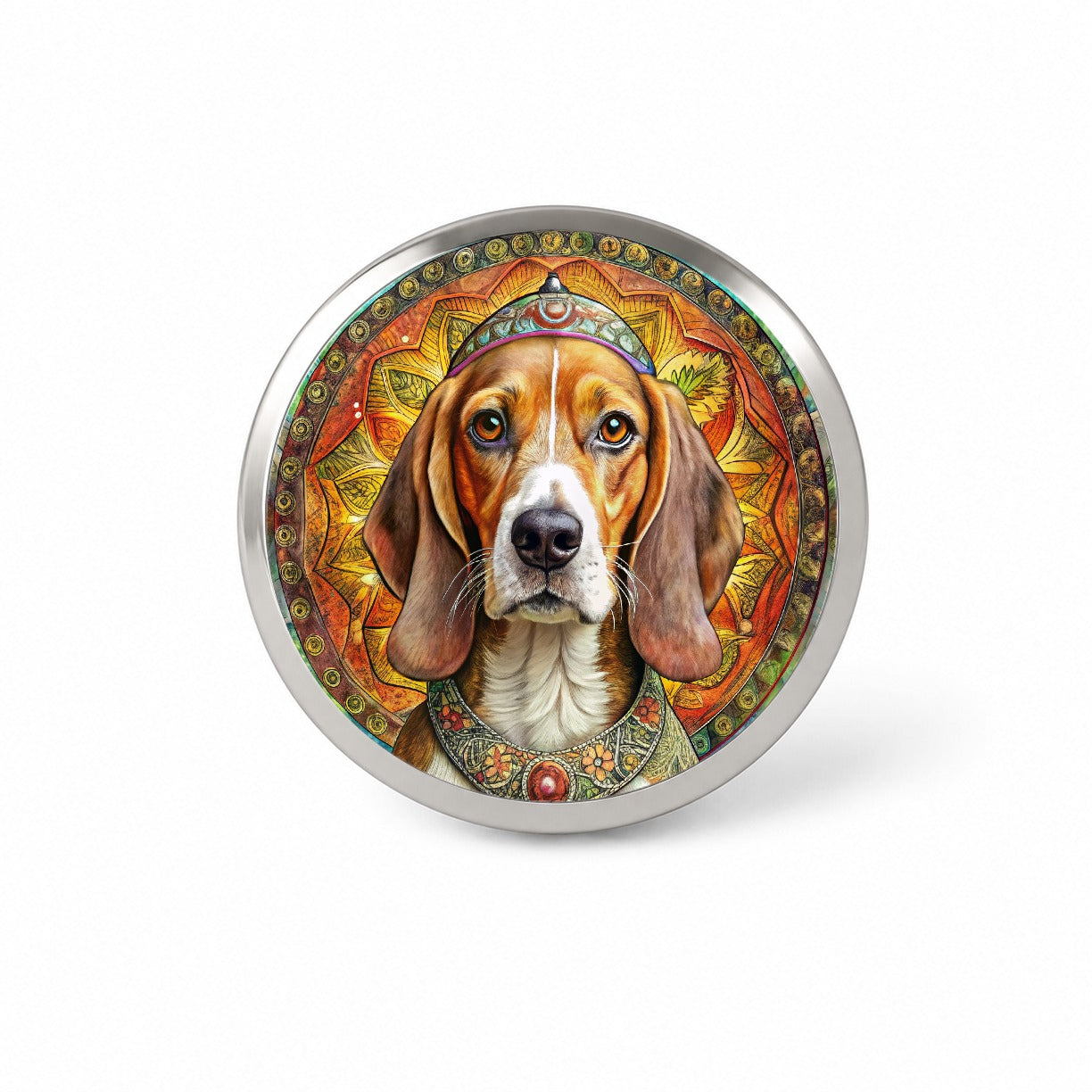 Beagle Dog Bohemian Art Novelty Hat Backpack Lapel Pin