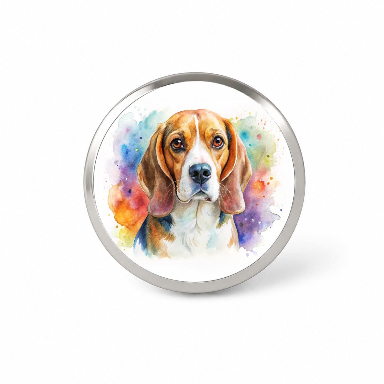 Beagle Dog Watercolor Style Novelty Hat Backpack Lapel Pin