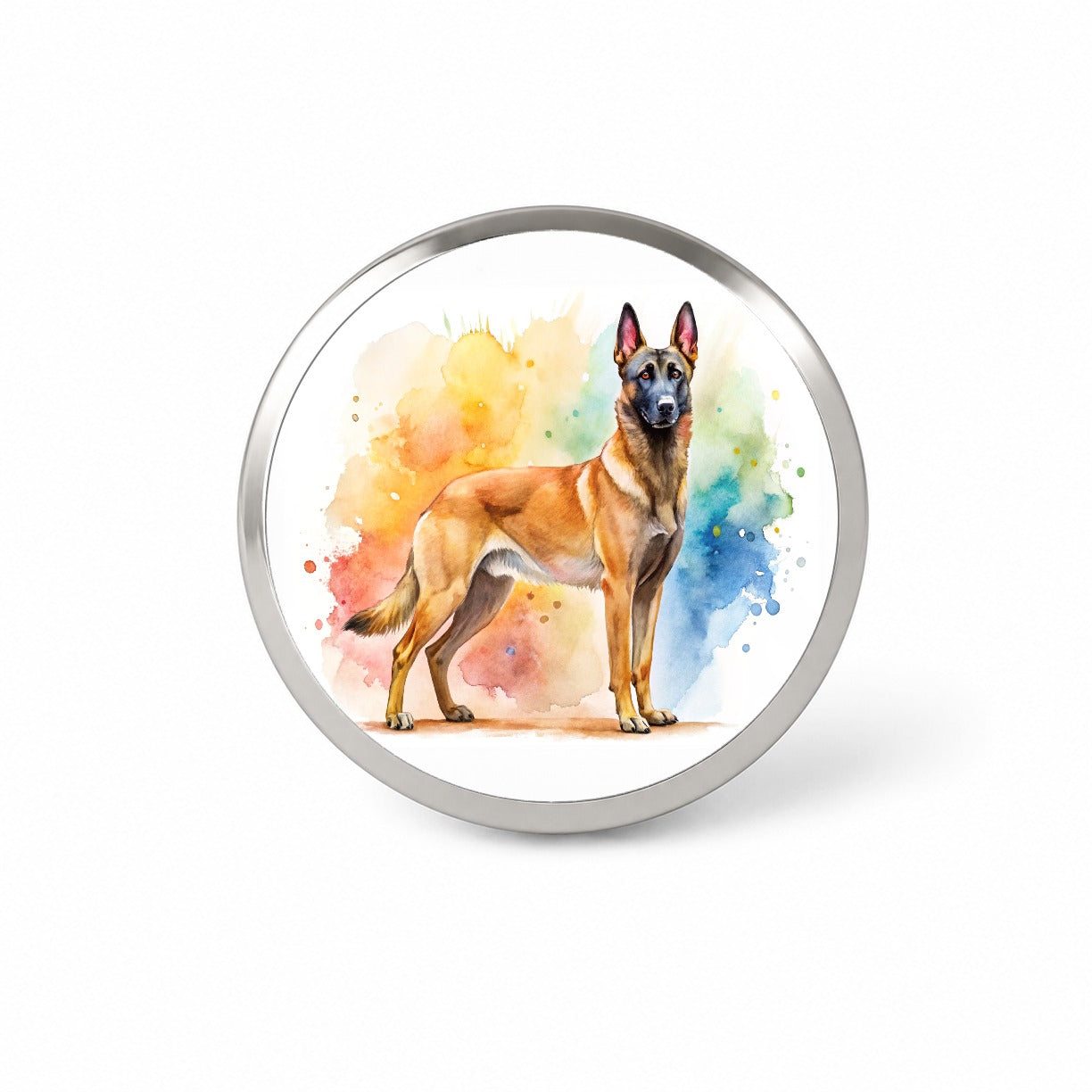 Belgian Malinois Dog Watercolor Style Novelty Hat Backpack Lapel Pin
