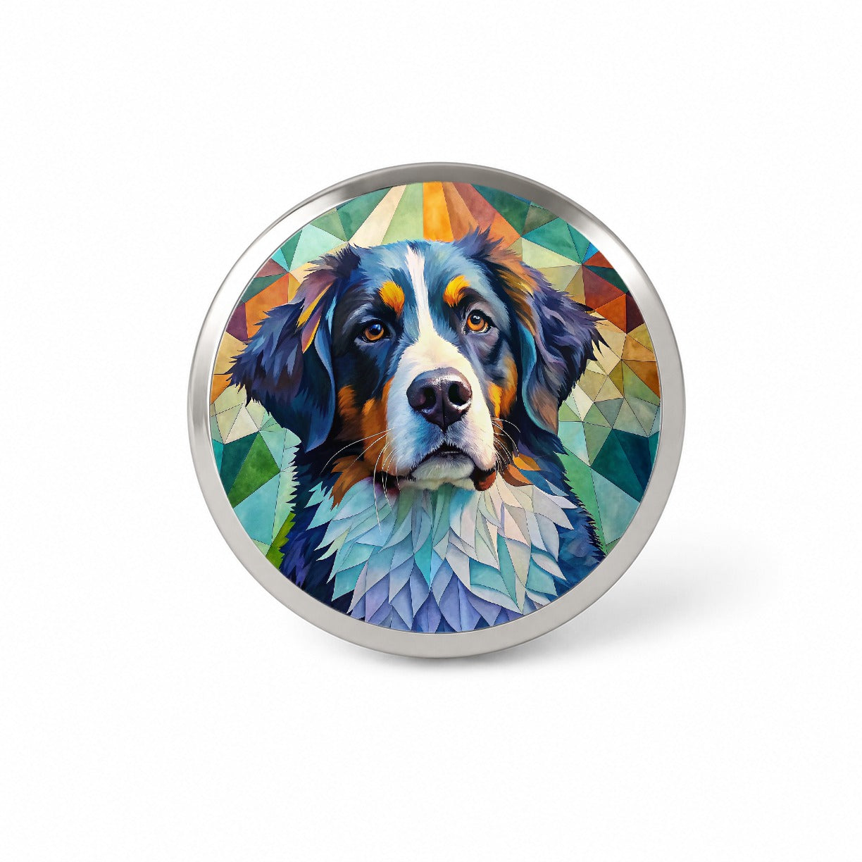 Bernese Mountain Dog Abstract Art Novelty Hat Backpack Lapel Pin