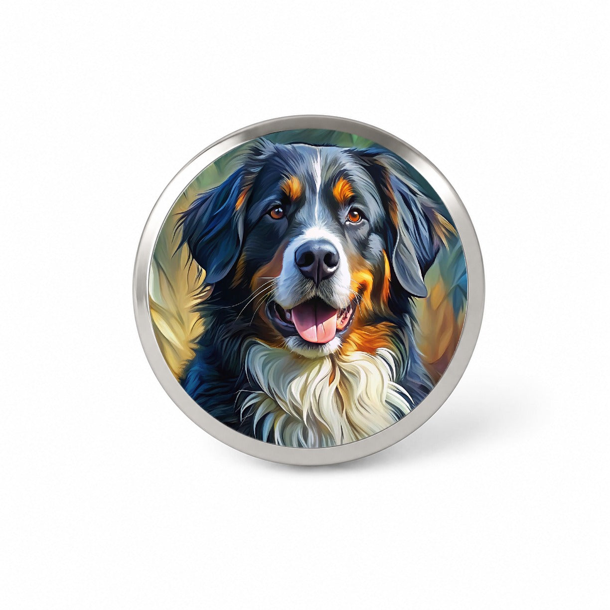 Bernese Mountain Dog Expressionism Art Novelty Hat Backpack Lapel Pin