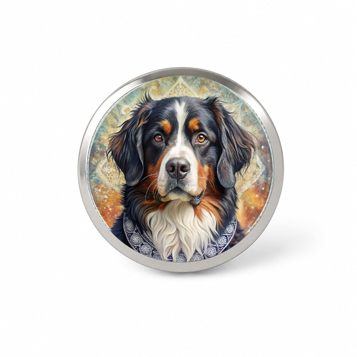 Bernese Mountain Dog French Bohemian Art Novelty Hat Backpack Lapel Pin