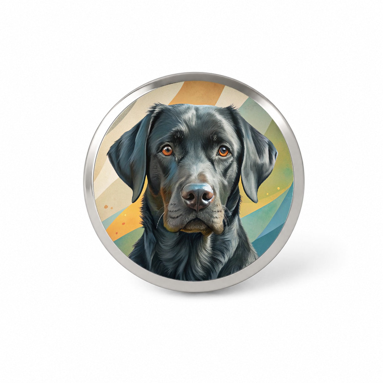 Black Labrador Retriever Dog Contemporary Art Novelty Hat Backpack Lapel Pin