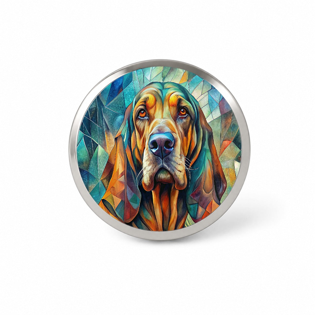 Bloodhound Dog Abstract Art Novelty Hat Backpack Lapel Pin