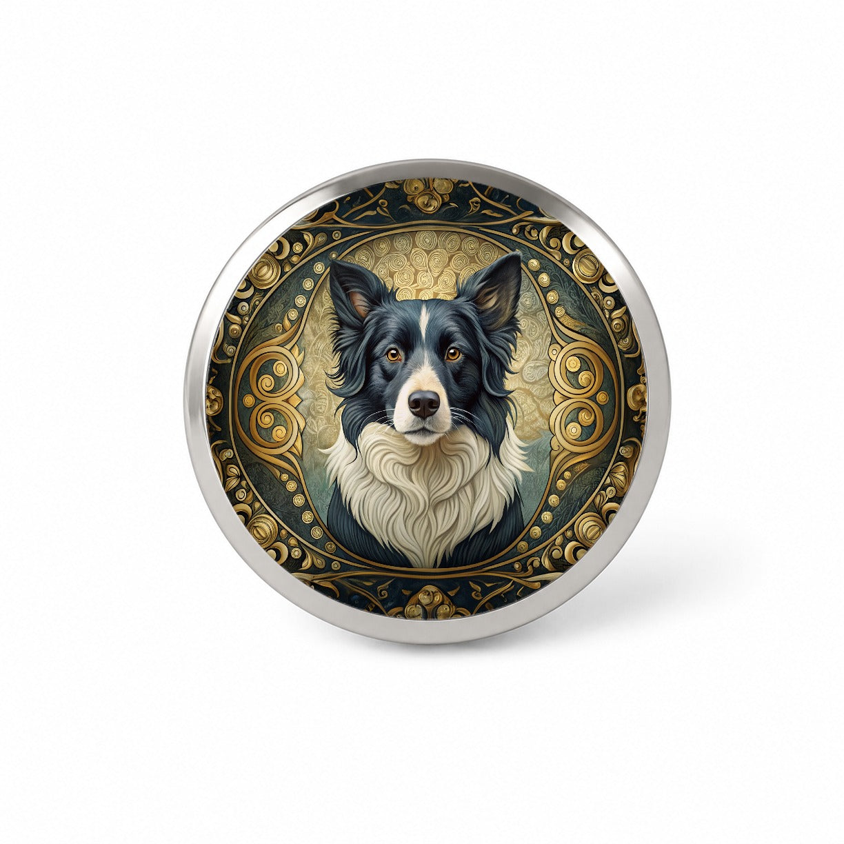 Border Collie Dog Art Nouveau Novelty Hat Backpack Lapel Pin