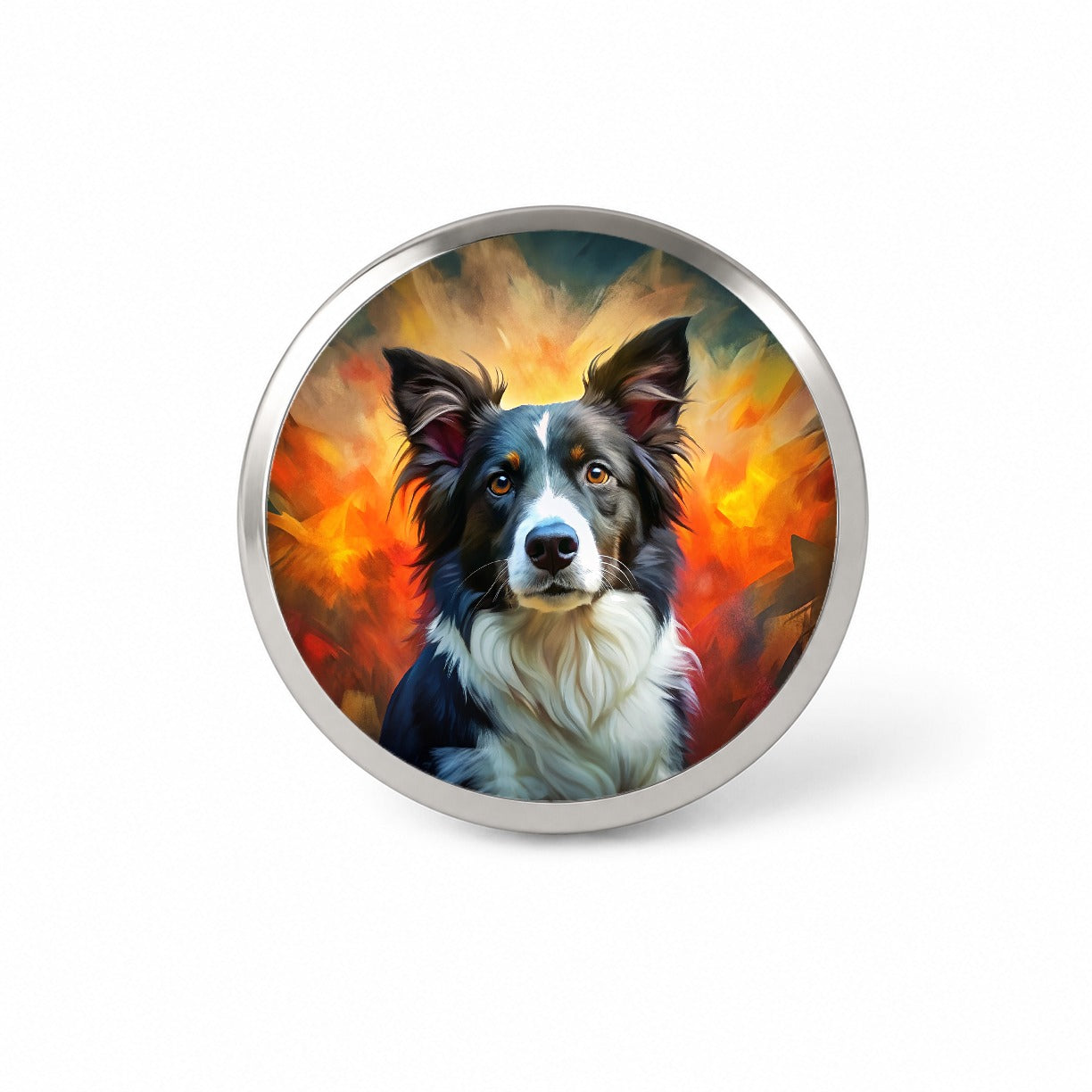 Border Collie Dog Expressionism Art Novelty Hat Backpack Lapel Pin