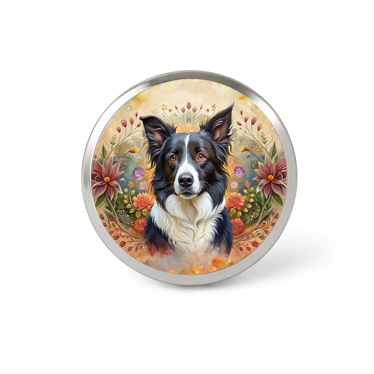 Border Collie Dog French Bohemian Art Novelty Hat Backpack Lapel Pin