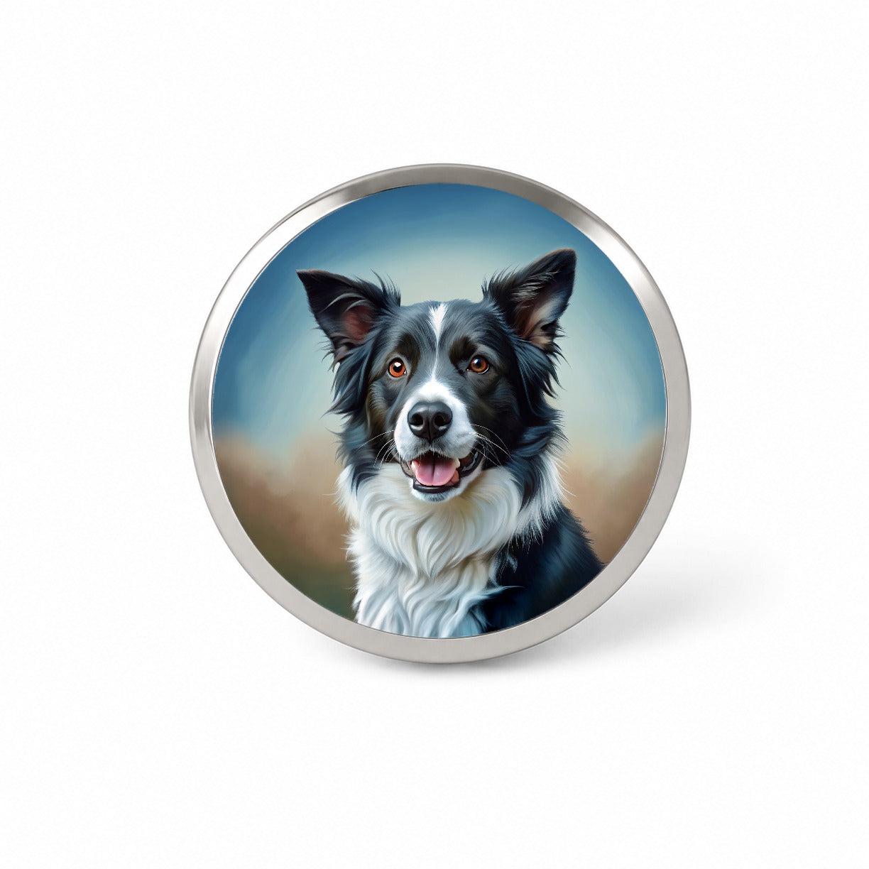 Border Collie Dog Illustration Novelty Hat Backpack Lapel Pin