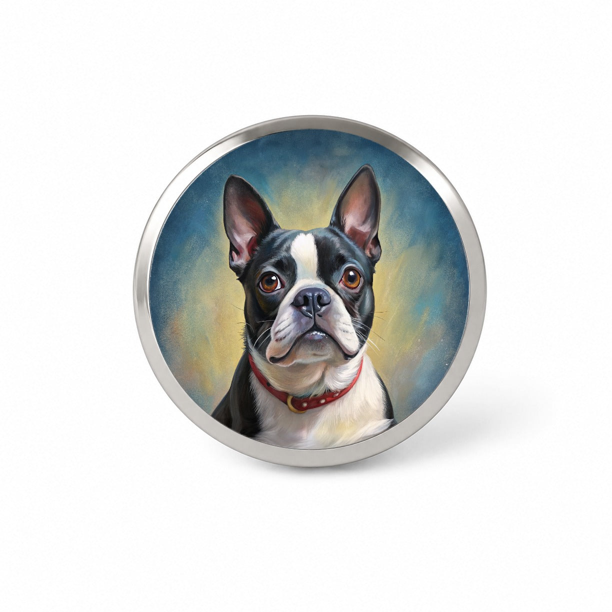 Boston Terrier Dog Illustration Novelty Hat Backpack Lapel Pin