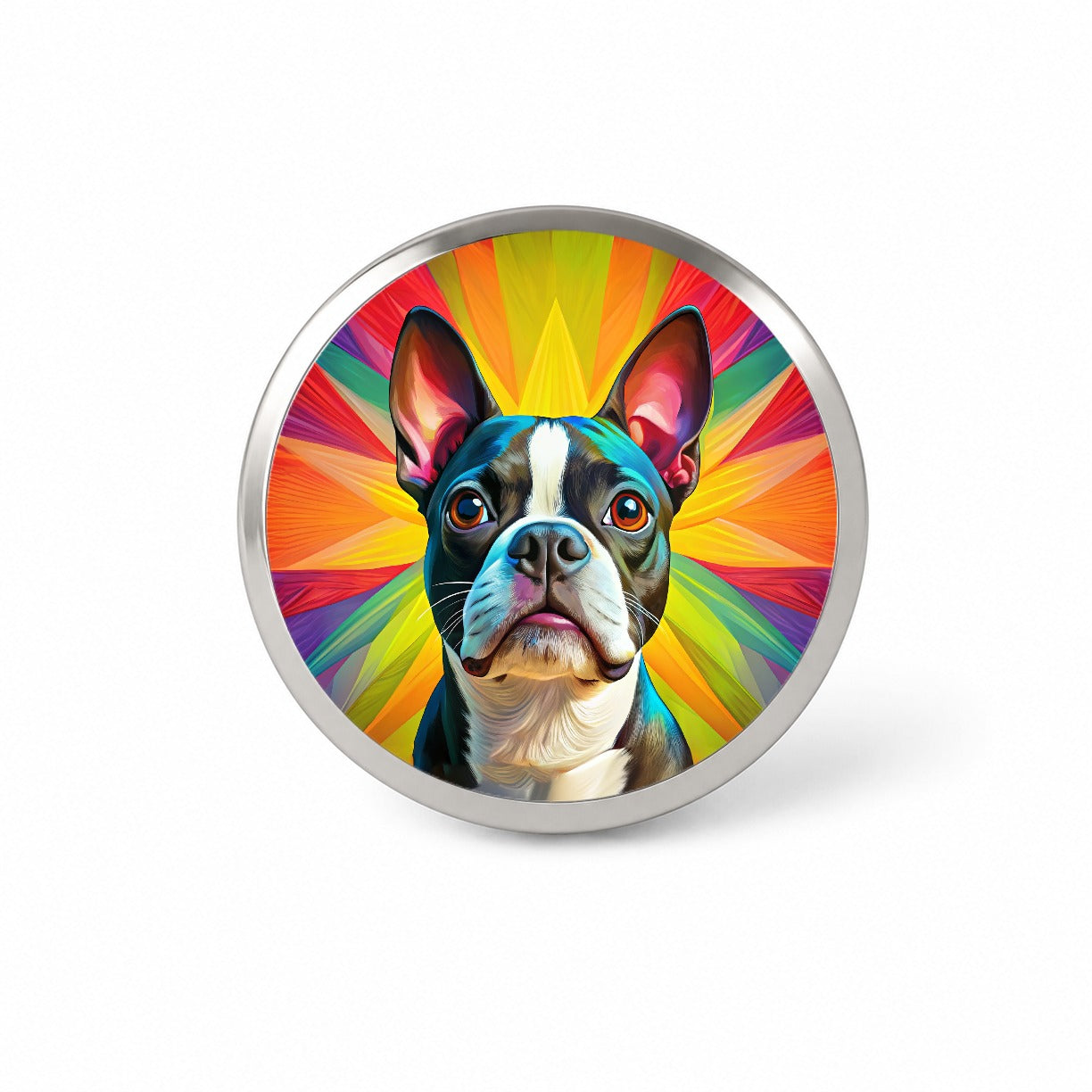 Boston Terrier Dog Pop Art Novelty Hat Backpack Lapel Pin