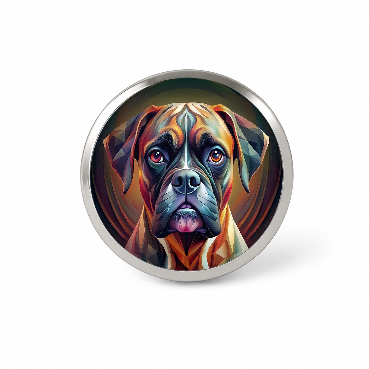 Boxer Dog Abstract Stylized Art Novelty Hat Backpack Lapel Pin