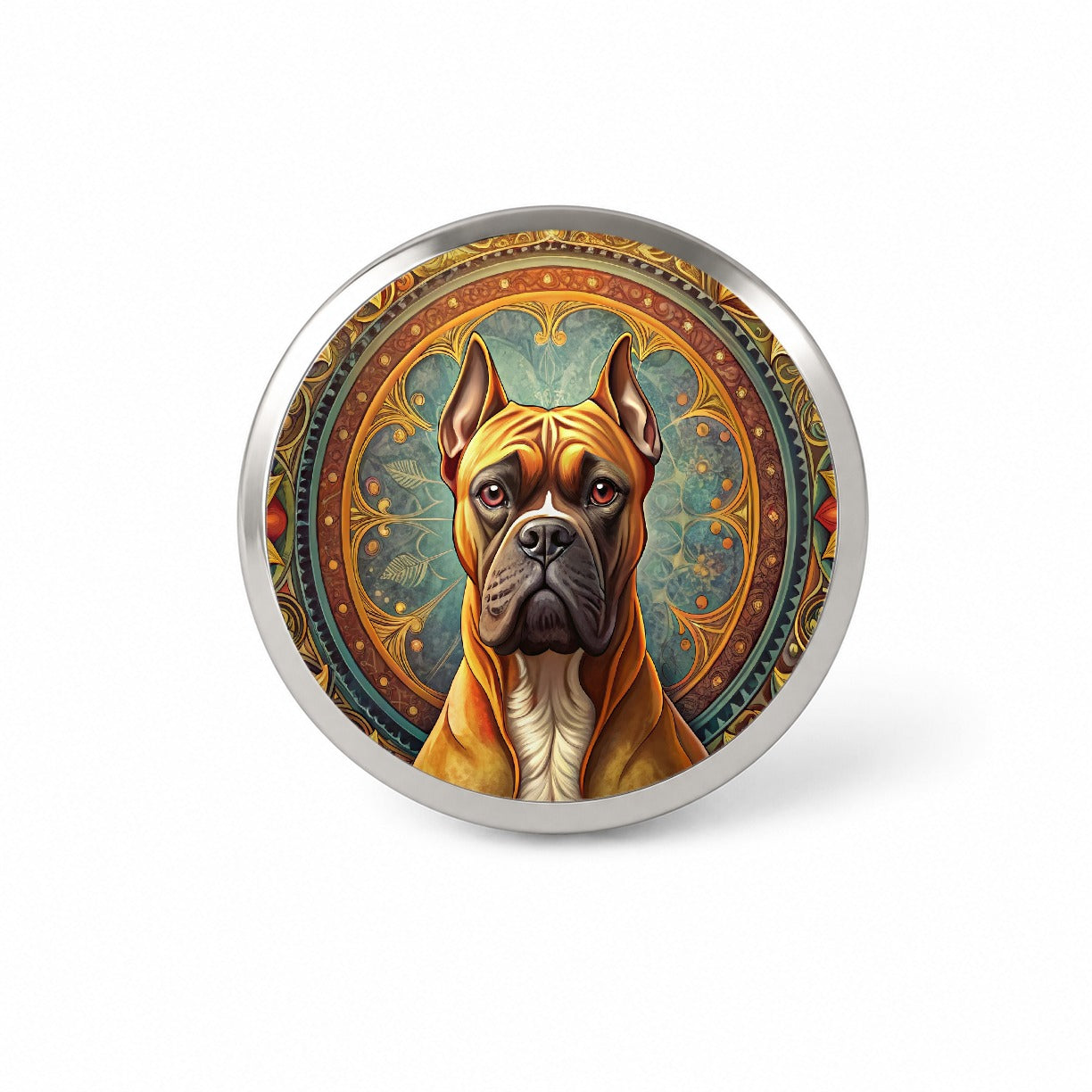 Boxer Dog Art Nouveau Novelty Hat Backpack Lapel Pin