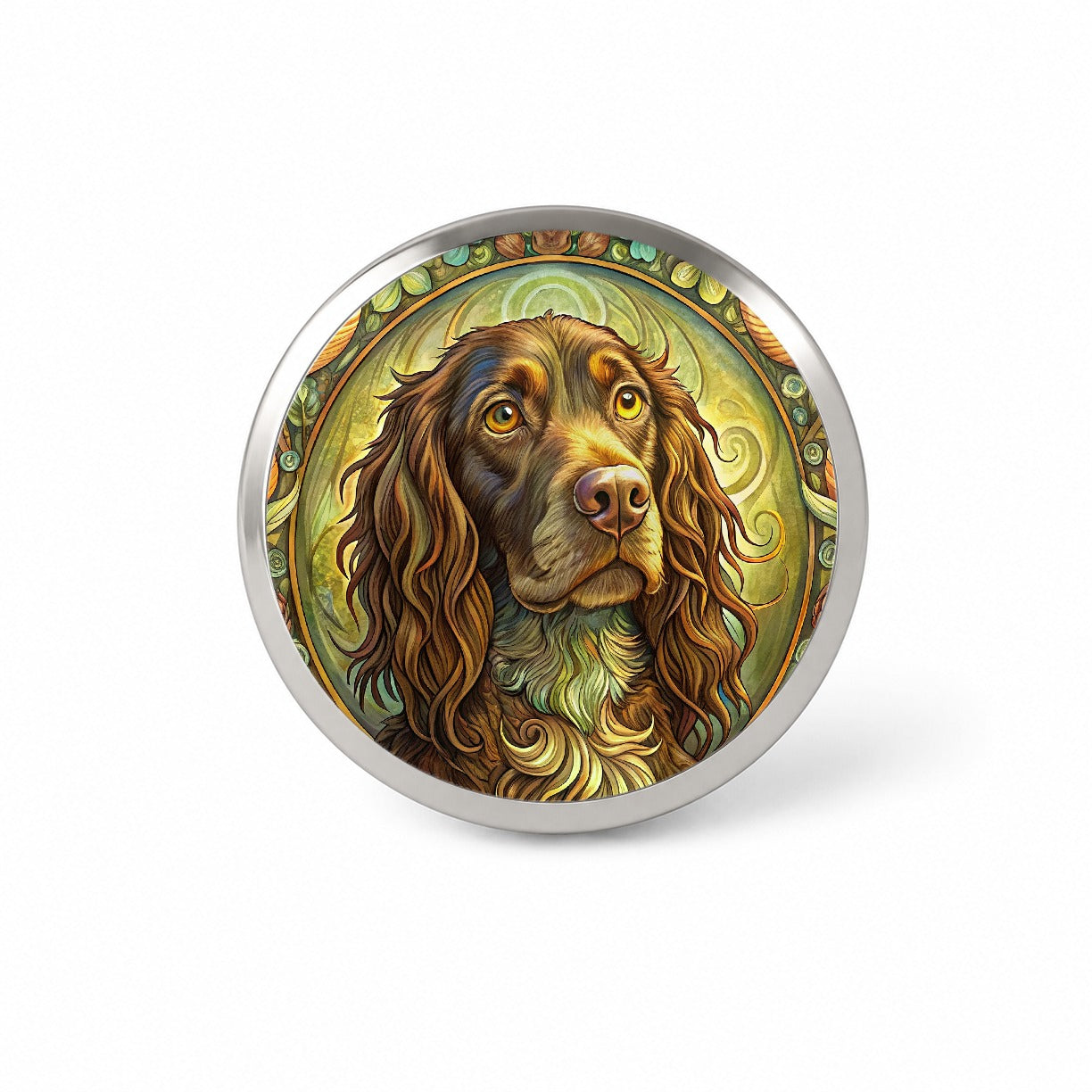 Boykin Spaniel Dog Art Nouveau Novelty Hat Backpack Lapel Pin