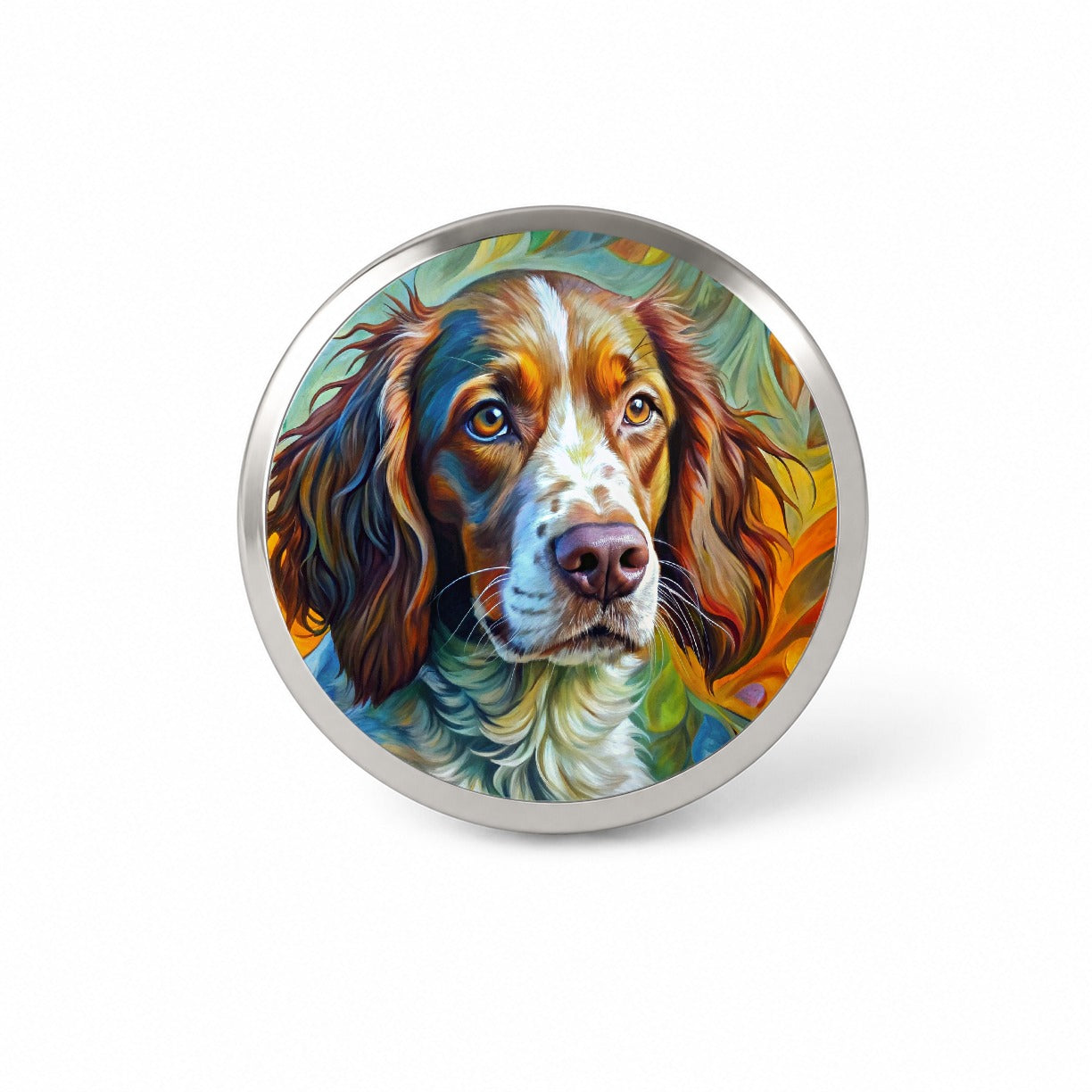 Brittany Spaniel Dog Abstract Art Novelty Hat Backpack Lapel Pin