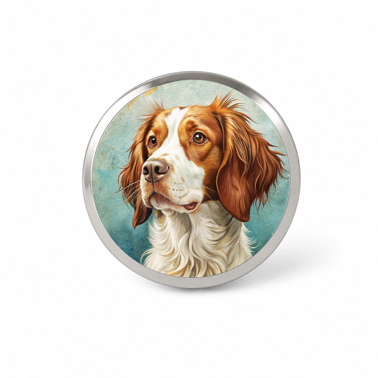 Brittany Spaniel Dog Art Nouveau Novelty Hat Backpack Lapel Pin