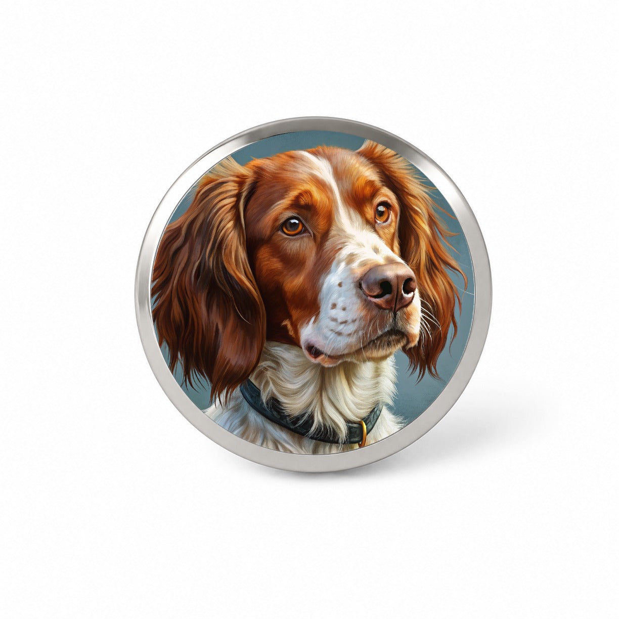 Brittany Spaniel Dog Illustration Novelty Hat Backpack Lapel Pin