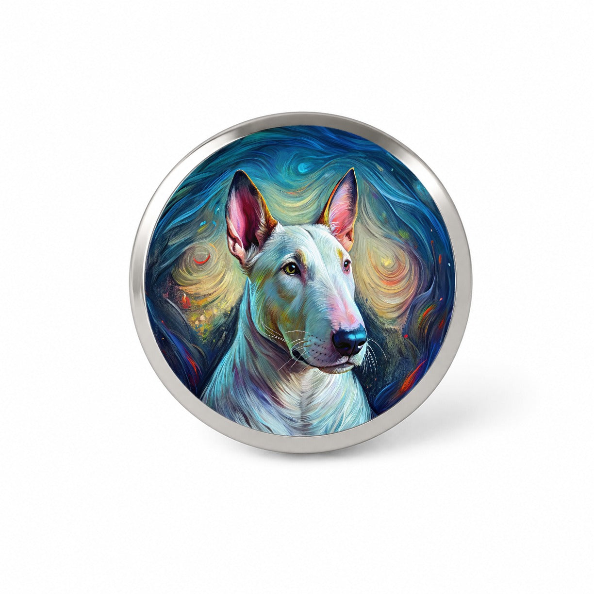 Bull Terrier Dog Expressionism Art Novelty Hat Backpack Lapel Pin