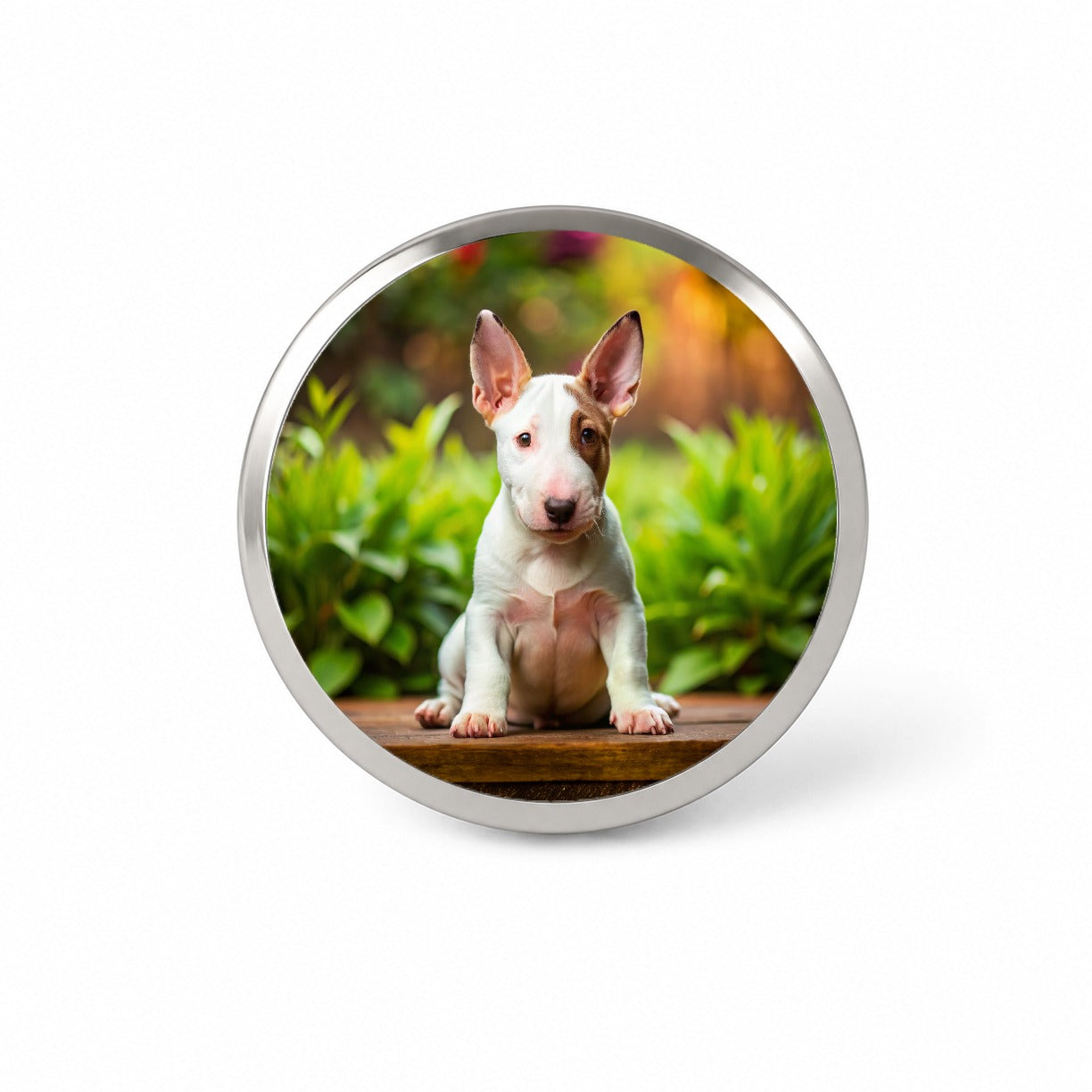 Bull Terrier Dog Puppy Photo Novelty Hat Backpack Lapel Pin