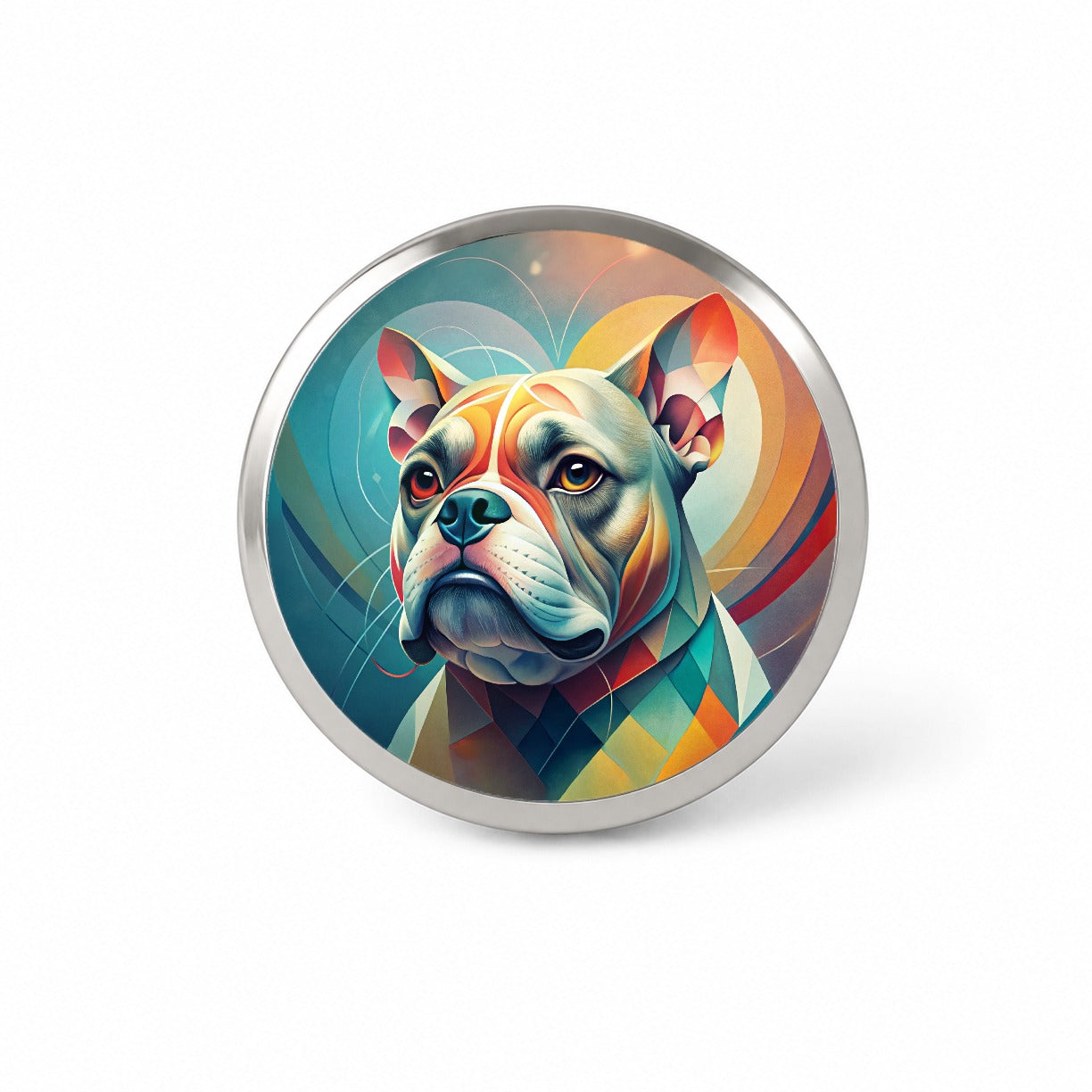 Bulldog Dog Abstract Stylized Art Novelty Hat Backpack Lapel Pin